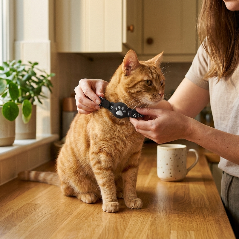 Put the collar on your cat